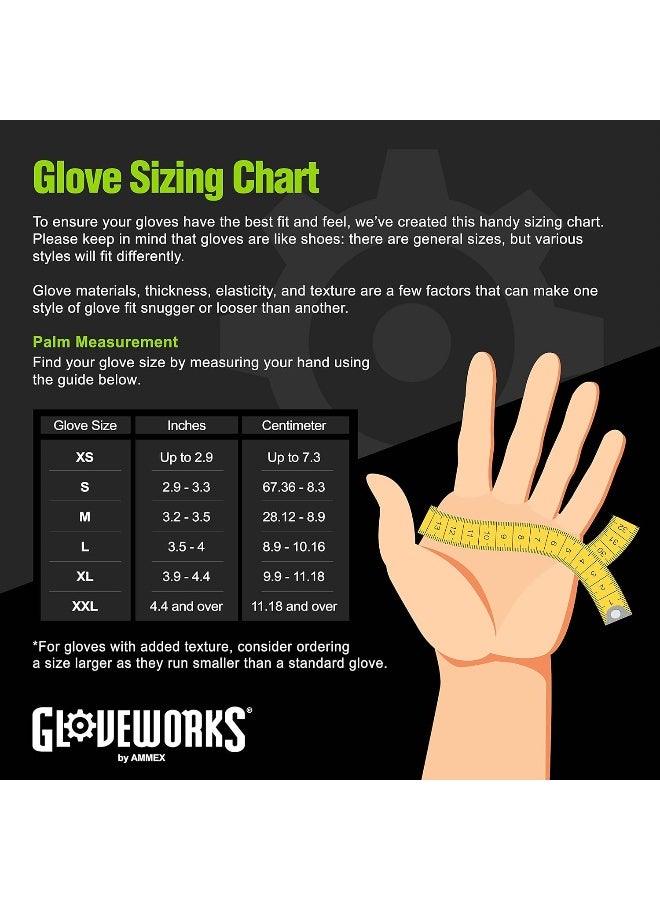 GLOVEWORKS قفازات غلووركس HD نيتريل خضراء صناعية قابلة للتصرف، 8 مل، خالية من اللاتكس، بنمط ماسي مرتفع، كبيرة جداً، علبة من 100 - Image 3