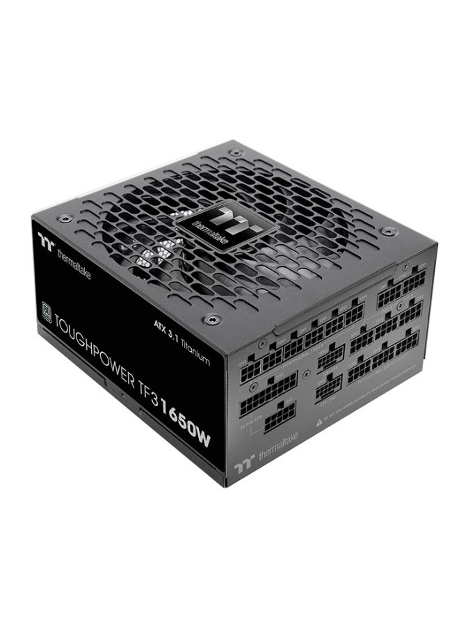 Thermaltake Toughpower TF3 1650W 80+ Titanium Fully Modular PSU – ATX 3.1, PCIe Gen 5.1, Japanese 105°C Caps, Multi +12V Rails, DC‑to‑DC, 14cm Fan, PCIe 12V‑2×6 & 12+4, Multi-Protection, Black | PS-TPD-1650FNFATK-1 black - Image 1