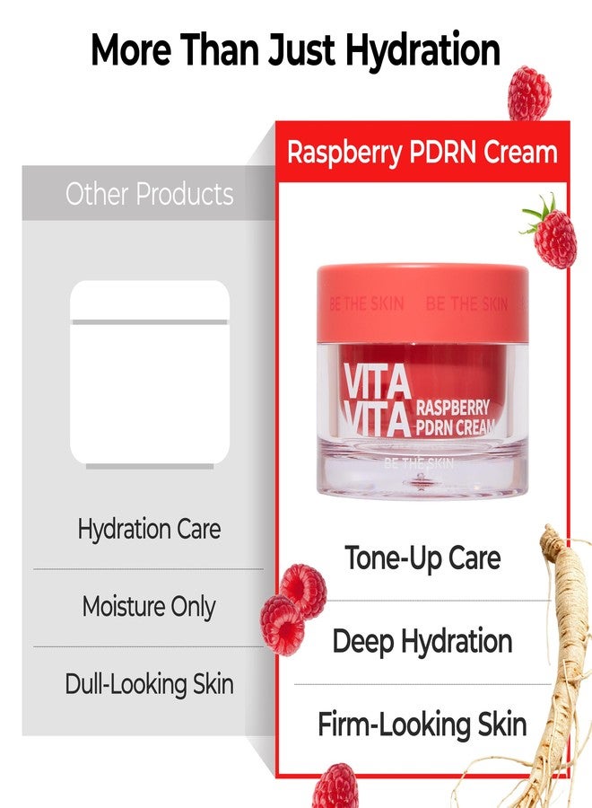 BE THE SKIN Vita Vita Raspberry PDRN Cream - Korean Face Moisturizer for Dull Uneven Skin - Firming, Radiance with Niacinamide 20000ppm Vitamin C Glutathione - Vegan K-Beauty, 1.76 oz. - Image 5