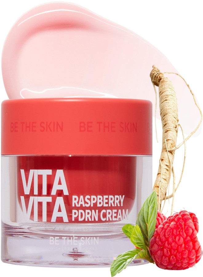 BE THE SKIN Vita Vita Raspberry PDRN Cream - Korean Face Moisturizer for Dull Uneven Skin - Firming, Radiance with Niacinamide 20000ppm Vitamin C Glutathione - Vegan K-Beauty, 1.76 oz. - Image 1