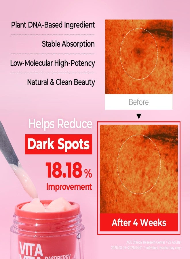 BE THE SKIN Vita Vita Raspberry PDRN Cream - Korean Face Moisturizer for Dull Uneven Skin - Firming, Radiance with Niacinamide 20000ppm Vitamin C Glutathione - Vegan K-Beauty, 1.76 oz. - Image 4