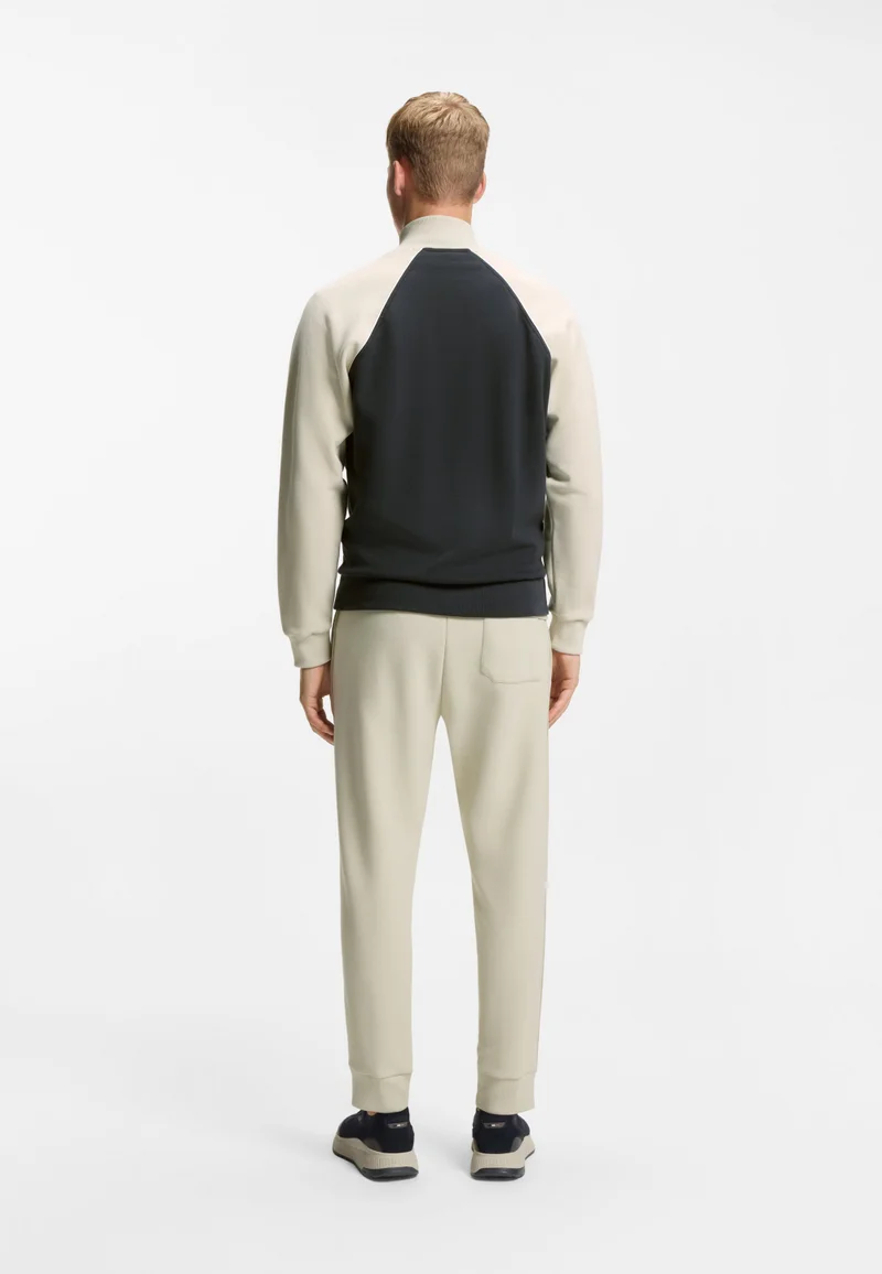 BOSS Cotton-blend sweatshirt with contrast piping