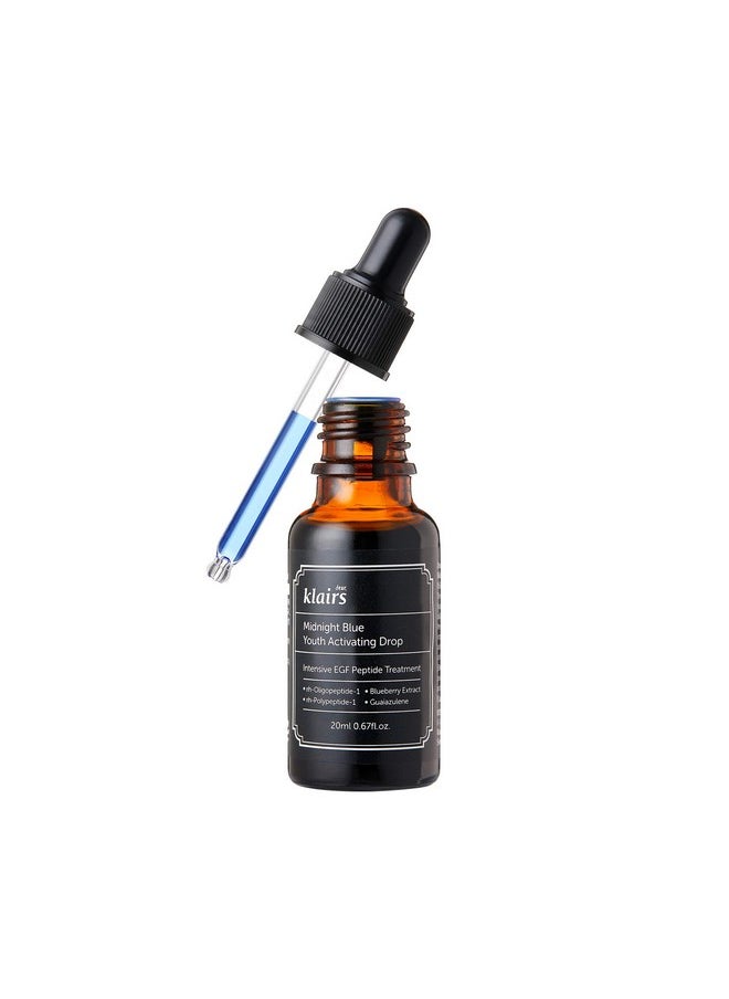 DearKlairs - S] Midnight Blue Youth Activating Drop 0.67 Fl Oz (20 Ml) ; Dual Egf Peptides Guaiazulene Adenosine Night Serum Watery Light Texture - Image 1