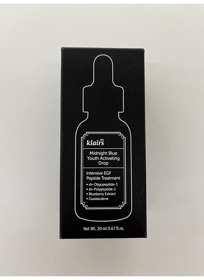 DearKlairs - S] Midnight Blue Youth Activating Drop 0.67 Fl Oz (20 Ml) ; Dual Egf Peptides Guaiazulene Adenosine Night Serum Watery Light Texture - Image 1