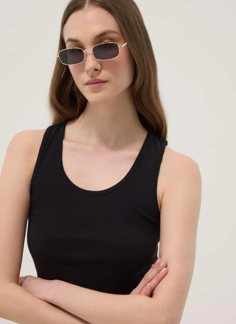 Ovs OVS Black Pure Cotton Tank Top