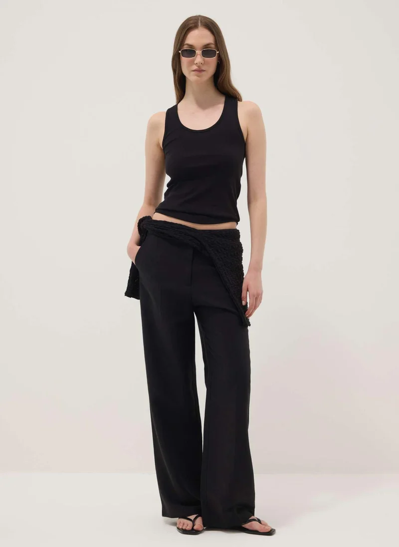 Ovs OVS Black Pure Cotton Tank Top