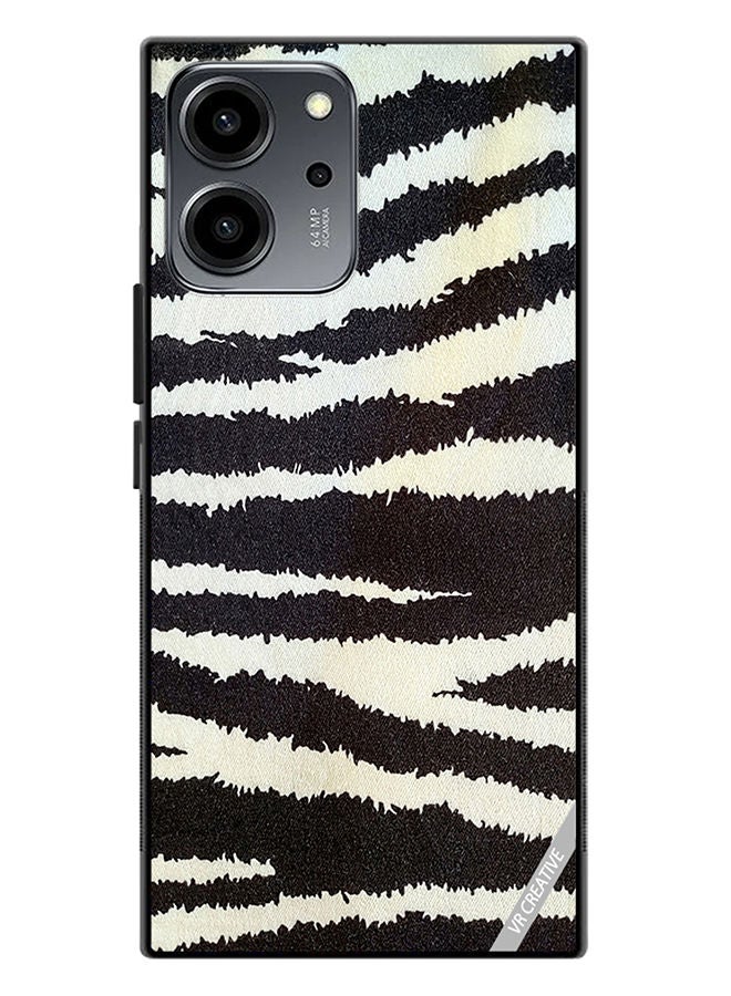 VR CREATIVE Protective Case Cover For Honor 80 SE Cotton Fabric With Zebra Texture Design Multicolour - Image 1
