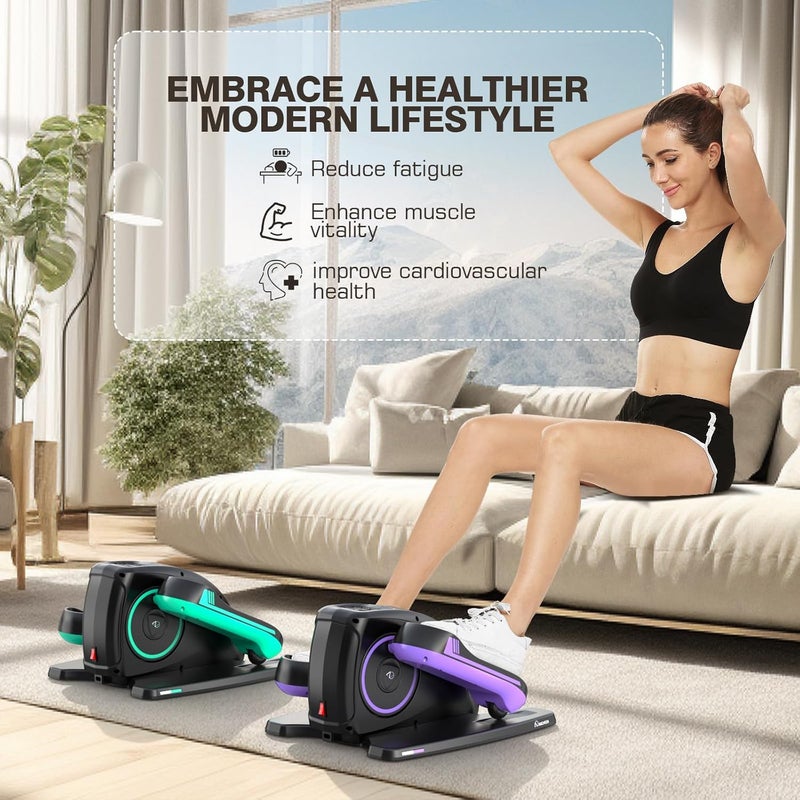 ANCHEER Under Desk Elliptical Machine - Quiet Pedal Exerciser for Seniors, Office & Home, Low-Impact Seated Leg Workout Equipment, Smart LCD Display, Remote Control - Image 2