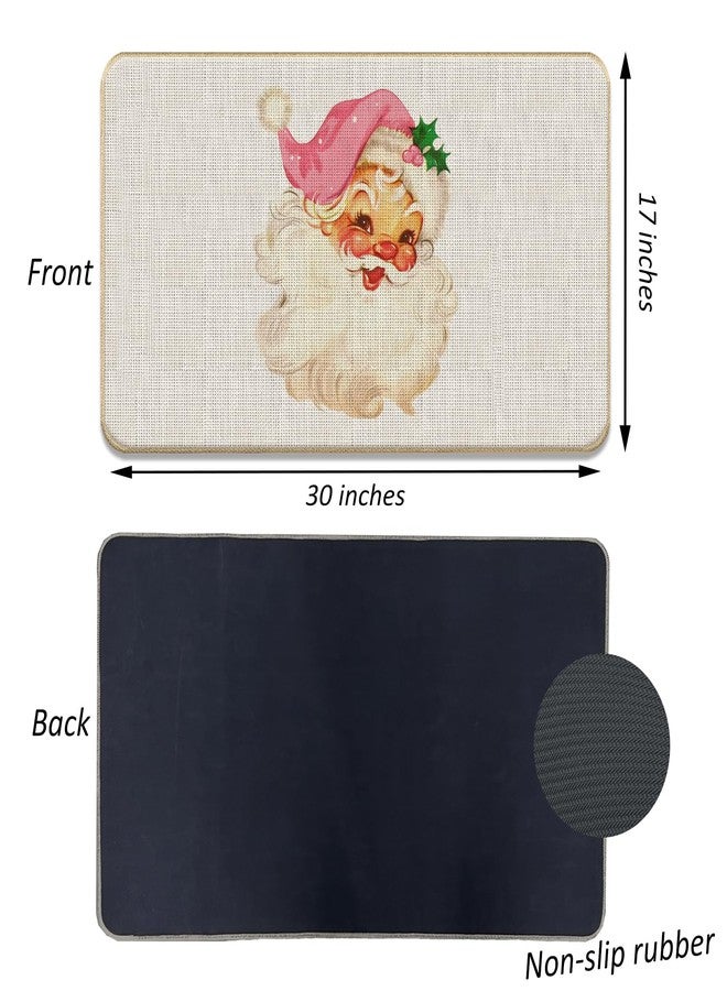 DOTAIN Christmas Decor - Vintage Santa Mat - Pink - Image 3