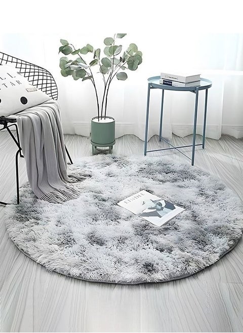 Modern Fluffy Circular Rug for Bedroom and Nursery - Soft Round Area Mat, Fuzzy Plush Carpet, 1M*1M