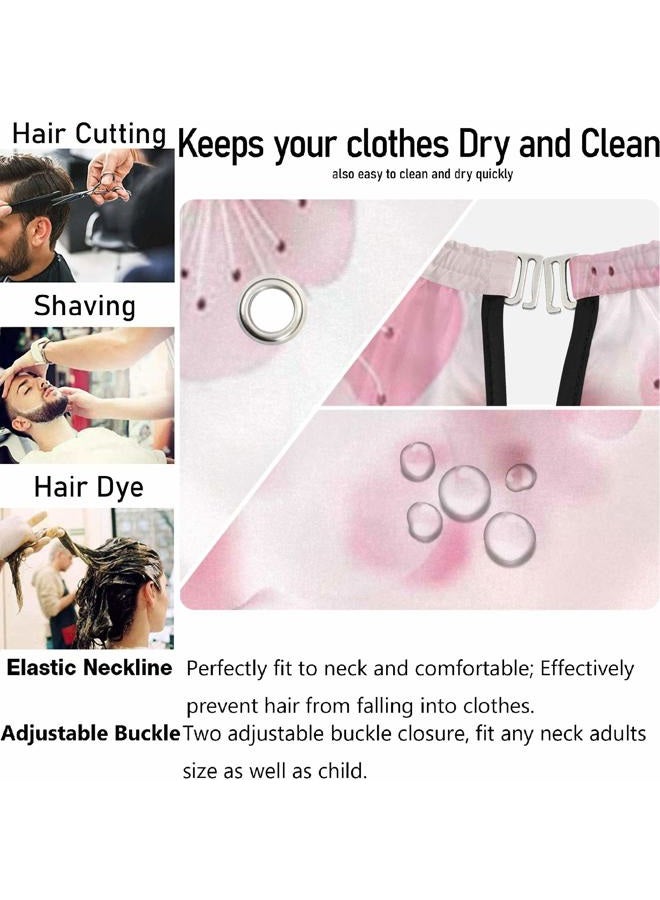 visesunny Barber Cape Pink Cherry Blossom Polyester Hair Cutting Salon Cape Apron Anti-Static Haircut Water-Resistant Shaving Cloth Beard Shaving Bib Hairdressing Cape - Image 5