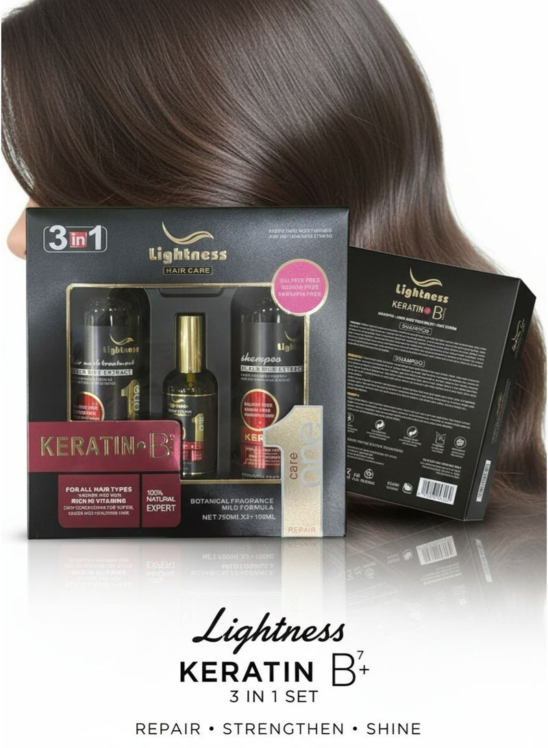 ليجيتنيس مجموعة الكيراتين 3 في 1 لإصلاح الشعر وتقويته ومنحه لمعاناً