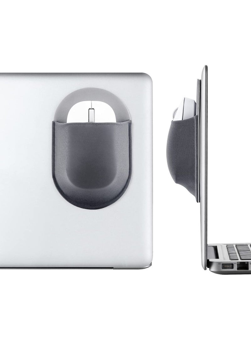 Captaintech Universal Stick-on Mouse Pouch,  Reusable No Glue Residue Mouse Storage Bag for Wireless Mouse Compatible with All Laptops - Image 1