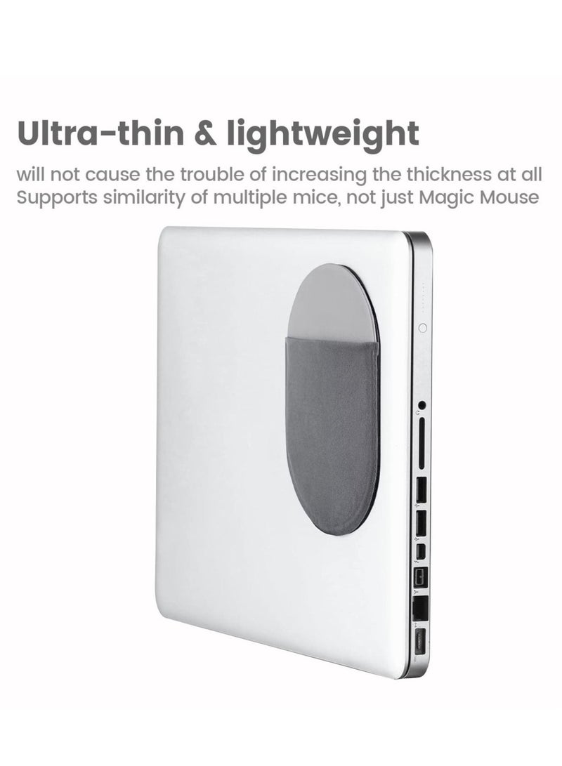 Captaintech Universal Stick-on Mouse Pouch,  Reusable No Glue Residue Mouse Storage Bag for Wireless Mouse Compatible with All Laptops - Image 2