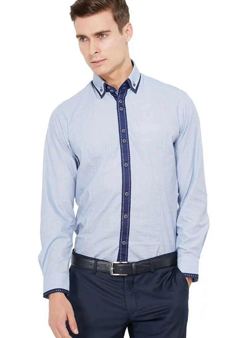 GUIDE LONDON Button Down Double Collar Shirt
