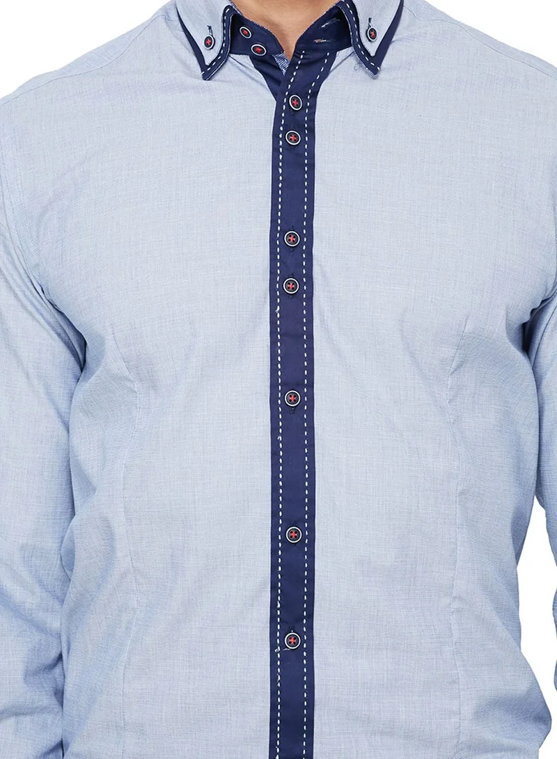GUIDE LONDON Button Down Double Collar Shirt