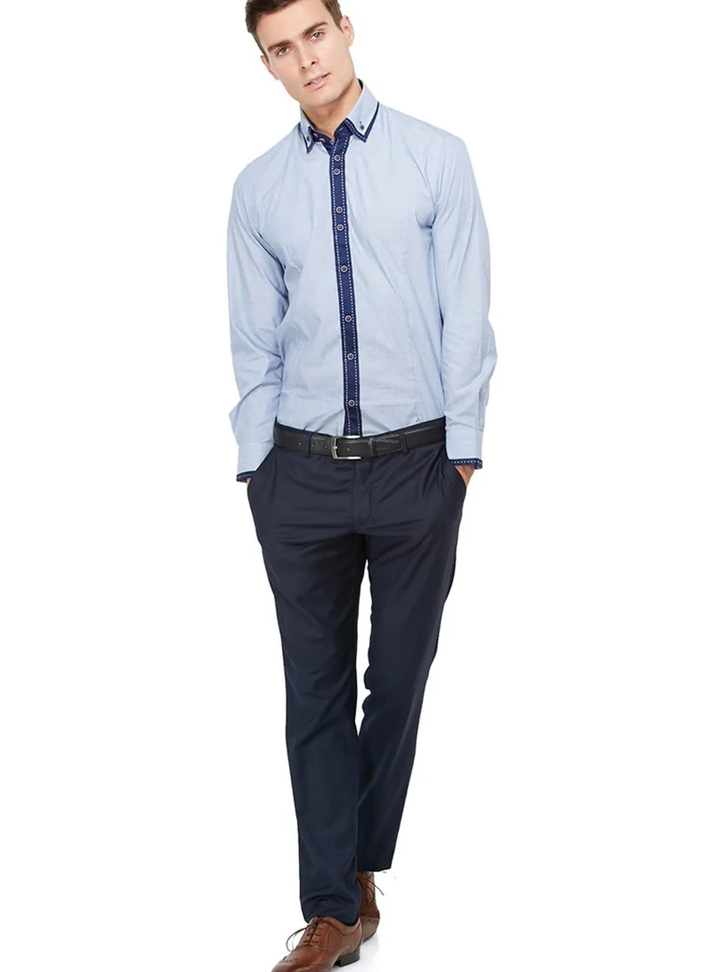 GUIDE LONDON Button Down Double Collar Shirt