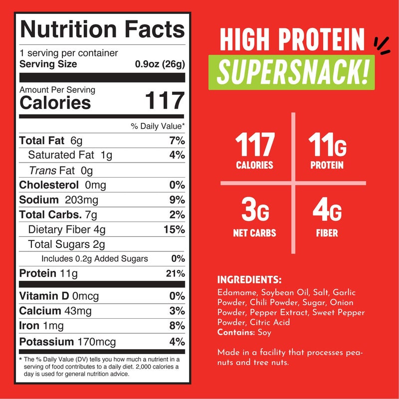 The Only Bean Crunchy Roasted Edamame Snacks Pack (Sriracha), Protein Keto Food, Gluten Free, Asian Japanese Snacks, Hot Spicy Snack, 0.9oz 10 Pack - Image 2