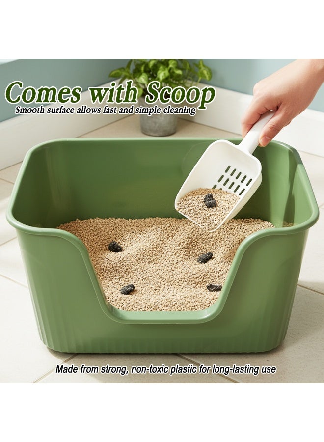 أن ان سي بيتس صندوق قمامة قطط كبير ذو جوانب عالية، عميق للغاية، صندوق بلاستيكي متين، وصينية قمامة قطط داخلية، تصميم مفتوح 78 سم لجميع القطط، يقلل من الرائحة، مدخل أمامي منخفض، وداخلي غير لاصق، سهل المسح - Image 5