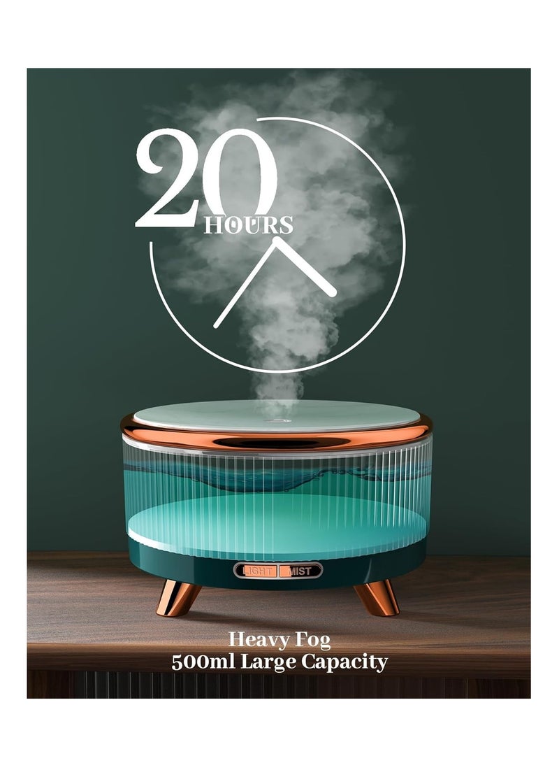 Excefore جهاز نشر الزيوت العطرية للمنزل، أجهزة نشر للزيوت العطرية للغرف الكبيرة، جهاز نشر عطر العلاج بالزيوت 500 مل، يتغير بألوان 7 - Image 3