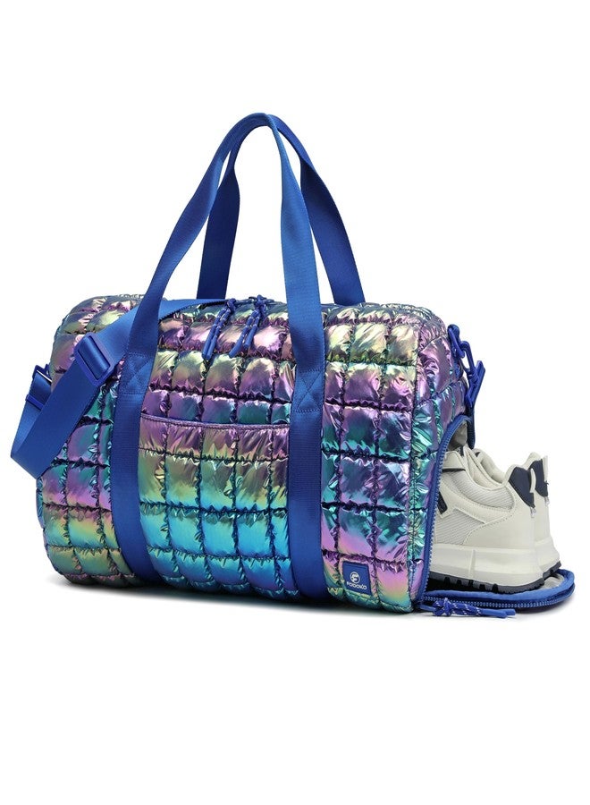 FODOKO Quilted Duffel Gym Bag for Women Dazzle, Nebula - Image 1