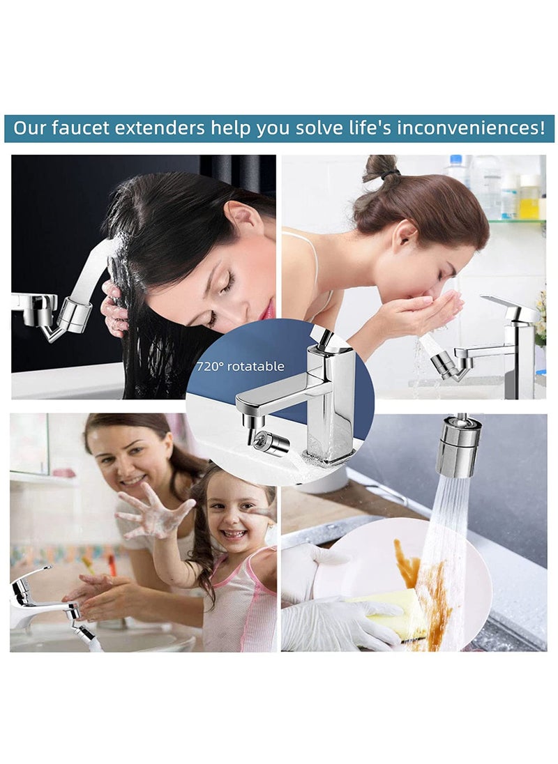 TOPHAVEN TOPHAVEN 720 Degree Faucet Head 720° Swivel Sink Faucet Aerator, Splash Filter Eyewash Station Faucet Mounted Aerator Sink Attachment for Bathroom, 720° Rotatable Faucet Sprayer  - Image 4