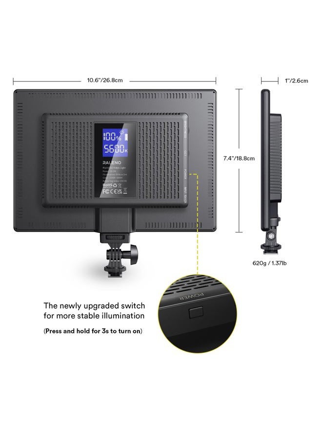 RaLeno LED video light, PLV-S192, black - Image 5