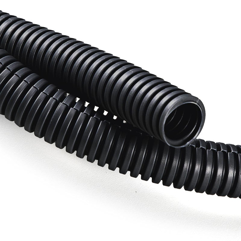 ZhiYo 20FT 12 Wire Loom Split Tubing Auto Wire Conduit Flexible Cover High Temperature Heat Resistant 40F to 257F Plastic Cover for Electrical Wires Cables Black