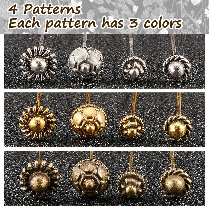 Mtlee 60 Pieces Head Pins for Jewelry Making Flower Beads Ball Pins 2.1 Inch with Clear Box for Jewelry Making Earring Bracelet DIY Accessories, Silver, 3 Colors(Classic Style) - Image 4