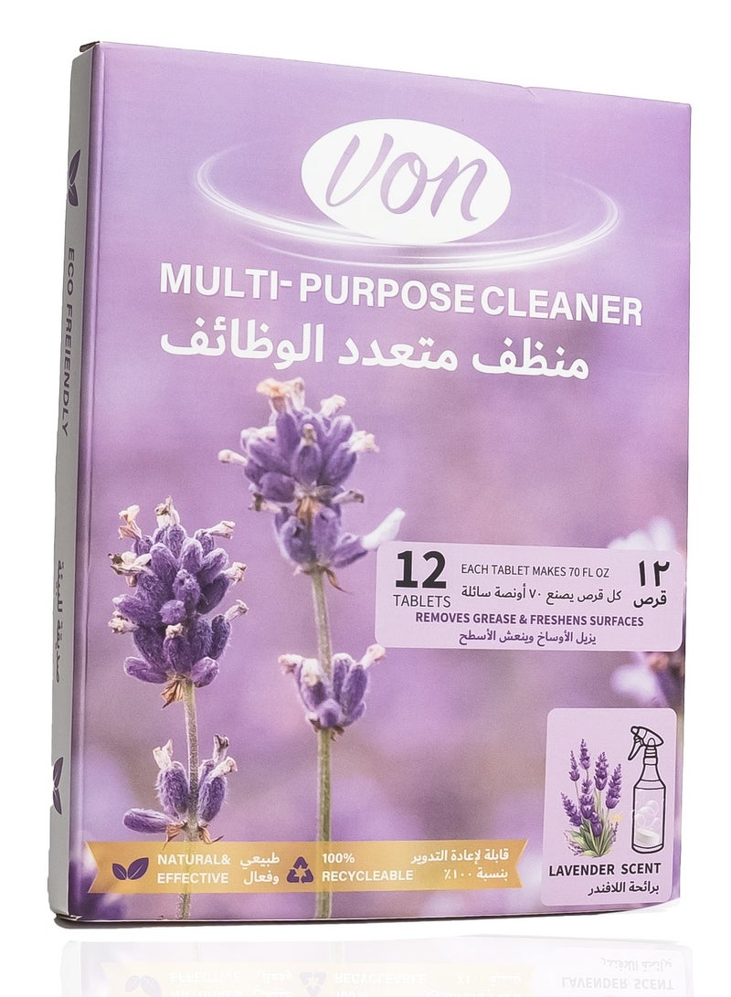 VON Multi-Purpose Cleaner Tablets – Lavender Scent (12 Tablets) - Image 1