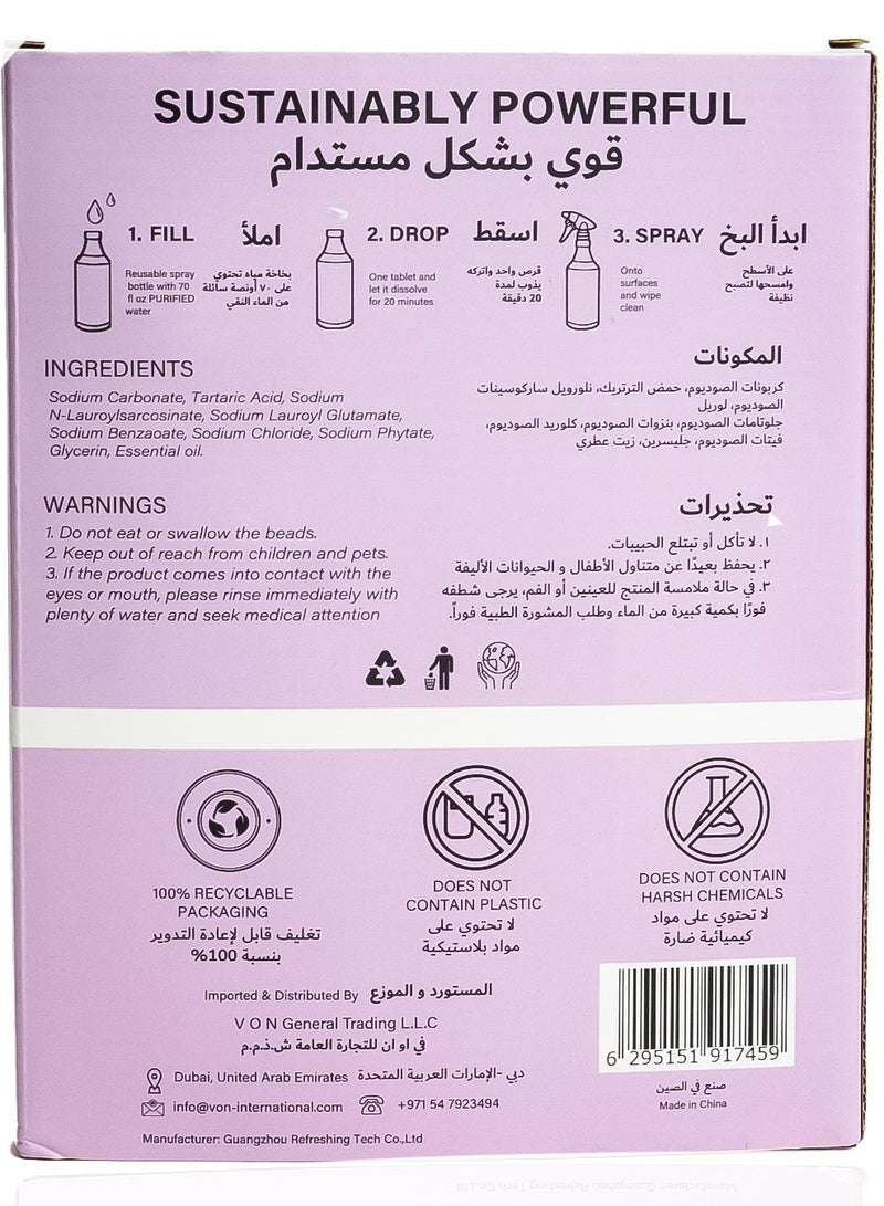 VON Multi-Purpose Cleaner Tablets – Lavender Scent (12 Tablets) - Image 2