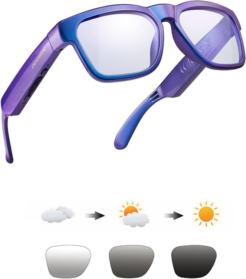 OhO sunshine Smart Glasses Unisex,Polarized Sunglasses with Bluetooth Speaker,Athletic/Outdoor UV Protection and Voice Control - Image 1