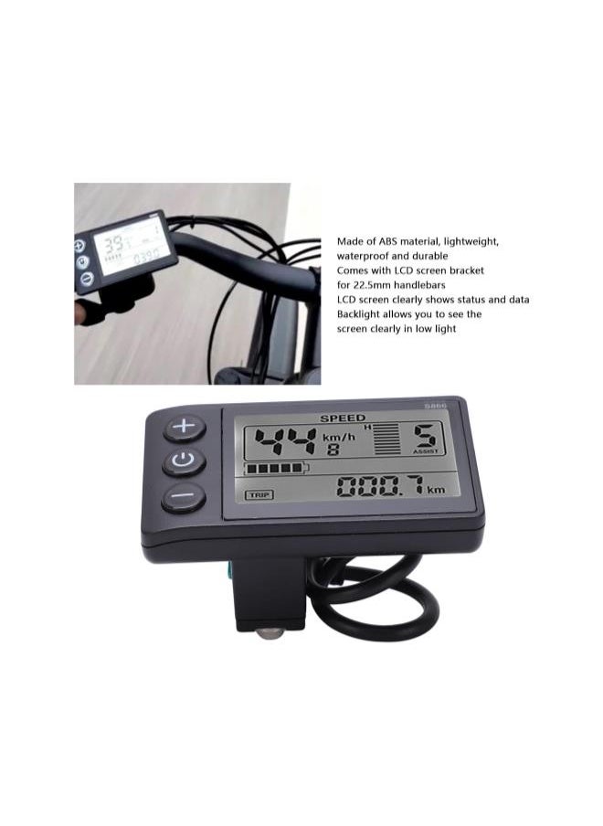 silvercnc - Bicycle Speedometer, IP65 Waterproof Backlight LCD Bike Speed Display Meter Bicycle Computer for 22.2mm/0.9in Handlebars - Image 1