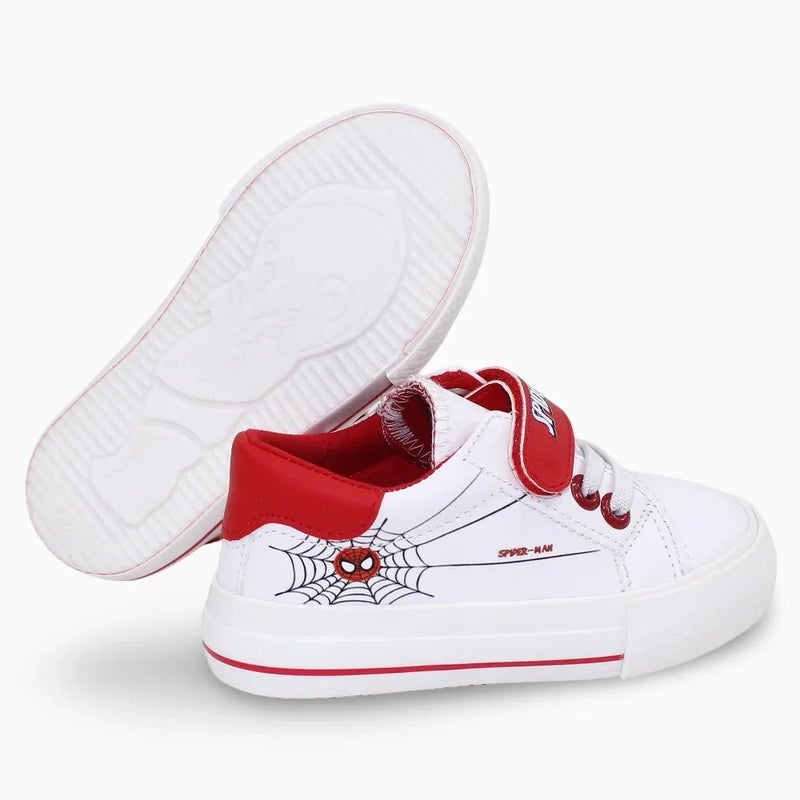 Our kids Baby Boys Leather Sneakers – Red/White with Spiderman Theme - Image 3