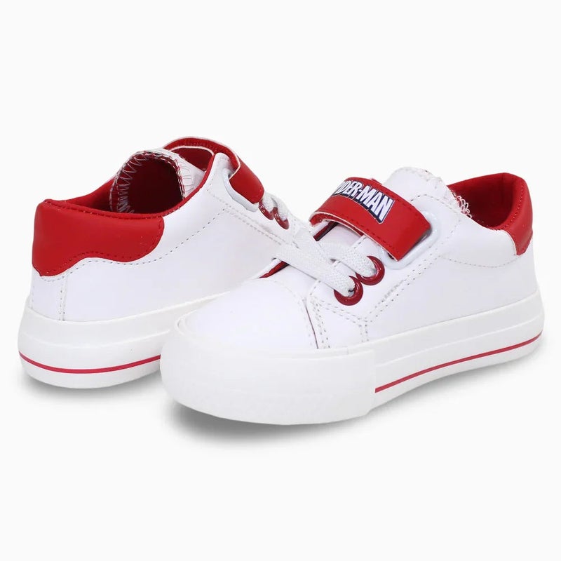 Our kids Baby Boys Leather Sneakers – Red/White with Spiderman Theme - Image 2