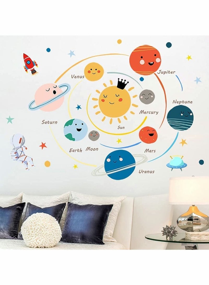 Captaintech Planets Wall Sticker Solar System Wall Decals Children Wall Décor Removable Art Decor Space Decoration for Boys Girls Bedroom Wall Decals - Image 4