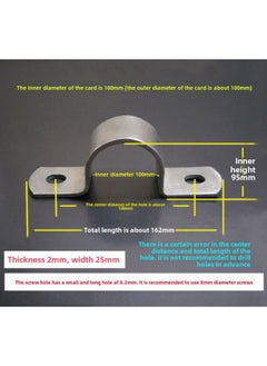 Generic Galvanized Thickened Half-Side Pipe Clip Holding Hoop Saddle Card Riding Horse Card Water Pipe Card Single Side Card-Specification Model:100mm (can Be Used For Pipes With Outer Diameter 100mm, Screw Holes 8.3*10 Oval Holes)  - Image 1