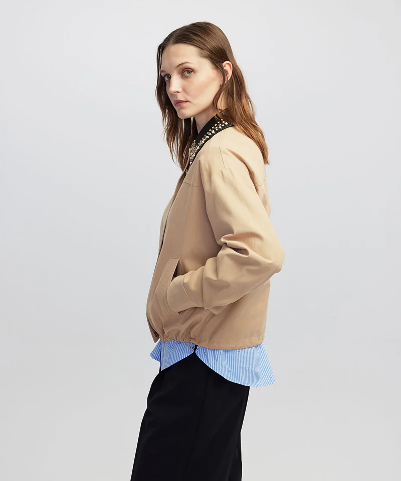 Ipekyol  Contrast Collar Bomber Coat for Women | Best Price UAE