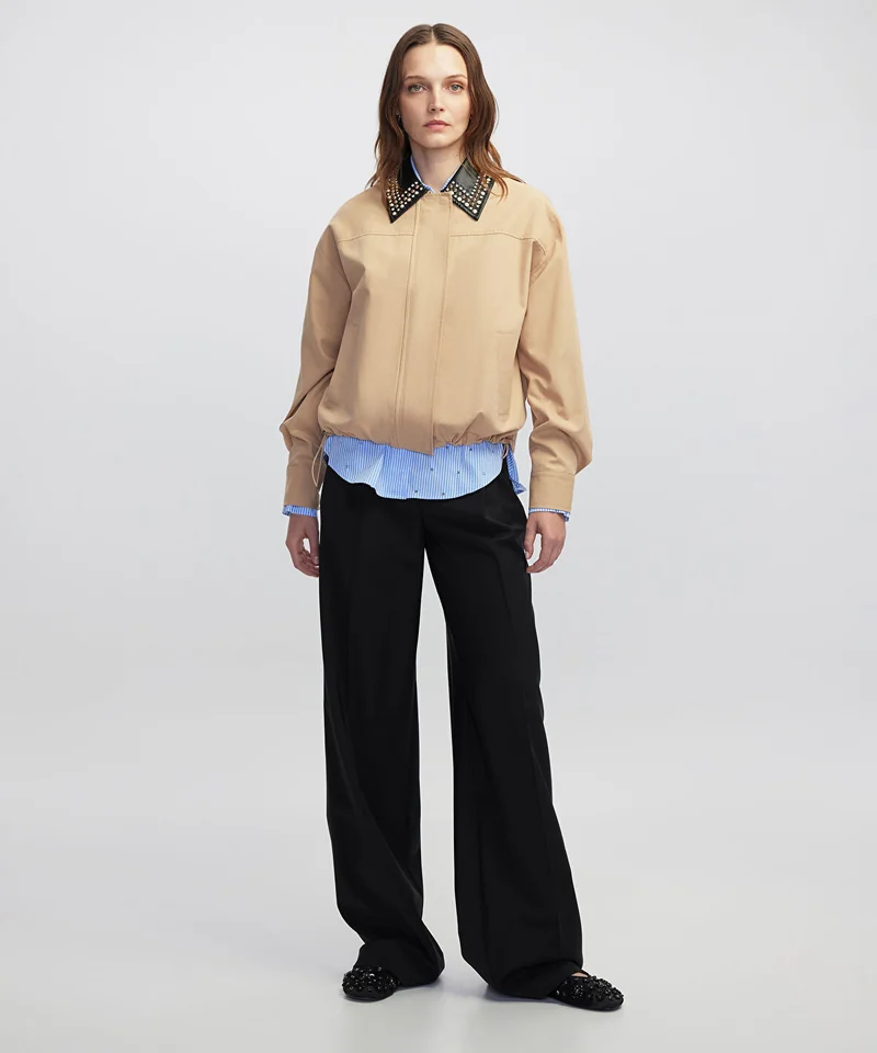 Ipekyol  Contrast Collar Bomber Coat for Women | Best Price UAE