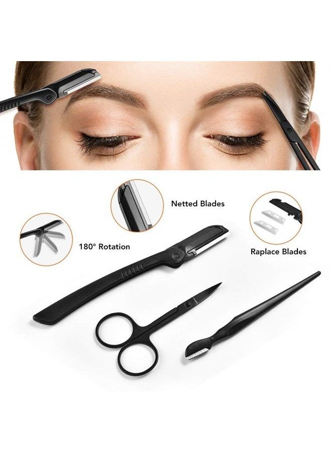 ZTRHYOO - Eyebrow Kit, Multipurpose Exfoliating Dermaplaning Tool Face kits for Women Girl, Eyebrow Grooming Set (9 in 1) - Image 1