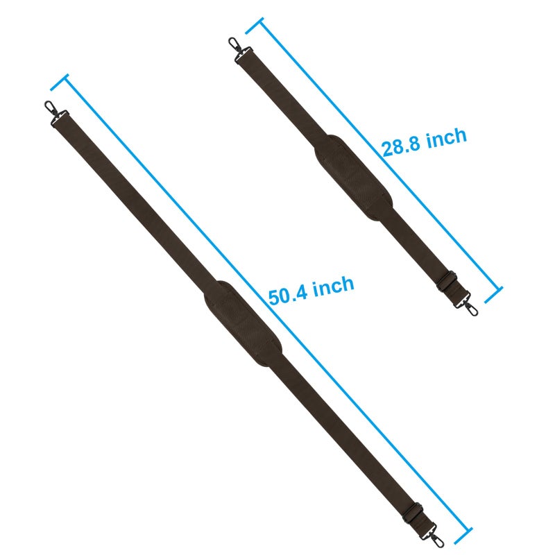 Taygeer Replacement Bag Strap, Universal Adjustable Shoulder Strap Belt with Hook Breathable Non-Slip Pad, Fit Luggage Canvas Tool Satchel Makeup Handbag Duffle Bag Briefcase, Brown - Image 2