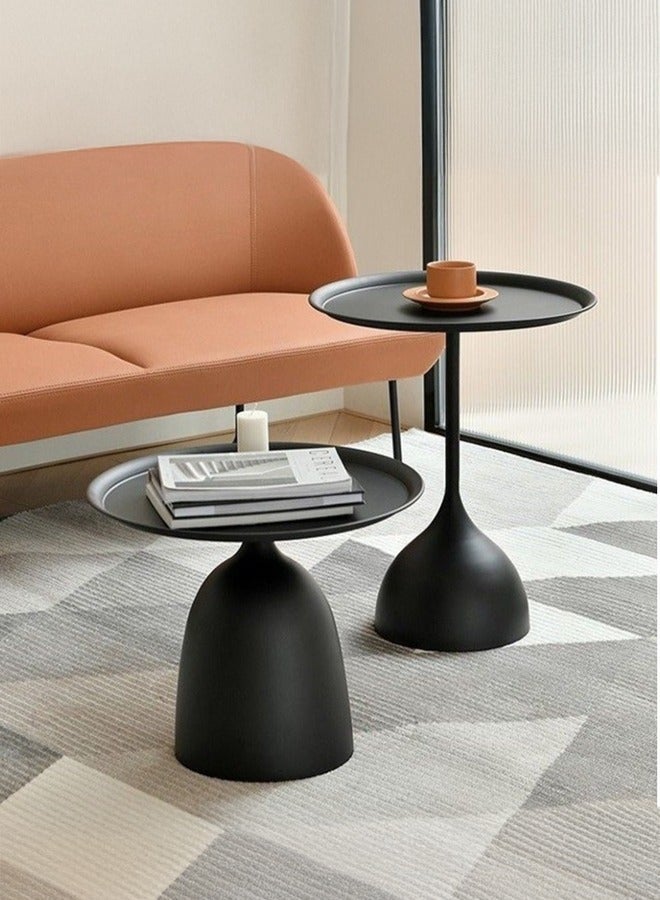 WALALLA Set of 2 Coffee Table, Nordic Sofa Side Decorative Small Space Living Room Bedroom Patio, Vintage Metal End Table, Metal Iron Outdoor Round Table Weather Resistant Anti-Rust Outdoor - Image 1