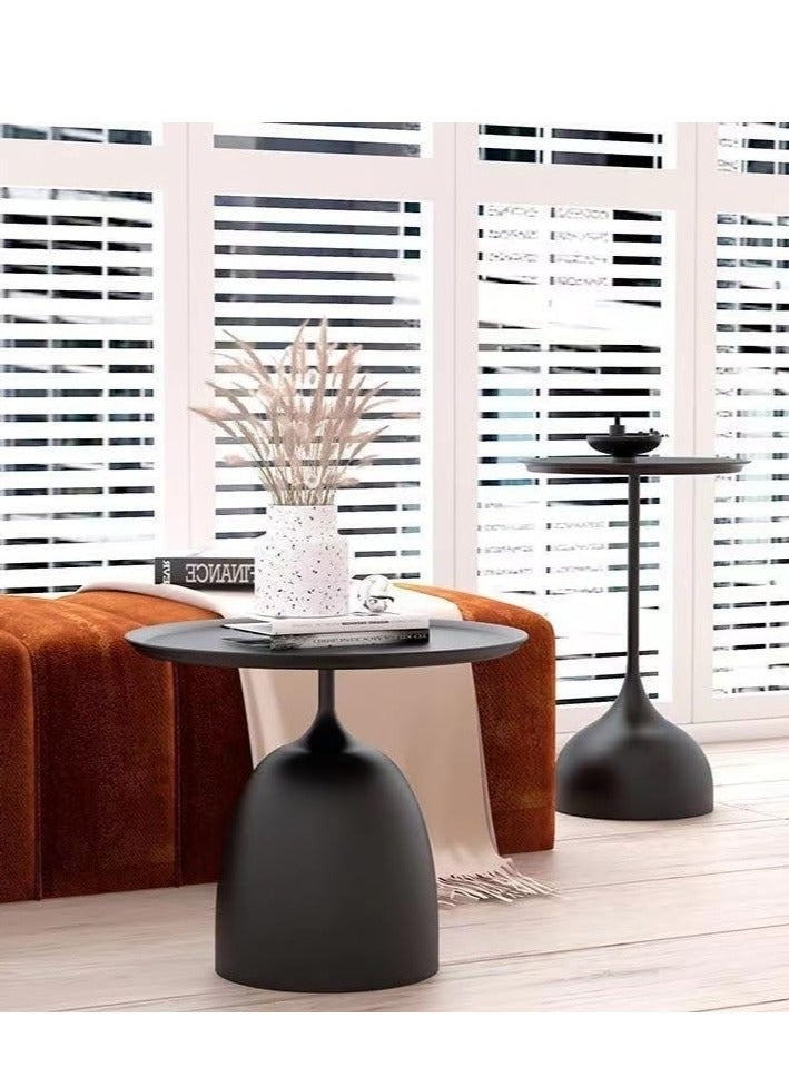 WALALLA Set of 2 Coffee Table, Nordic Sofa Side Decorative Small Space Living Room Bedroom Patio, Vintage Metal End Table, Metal Iron Outdoor Round Table Weather Resistant Anti-Rust Outdoor - Image 5