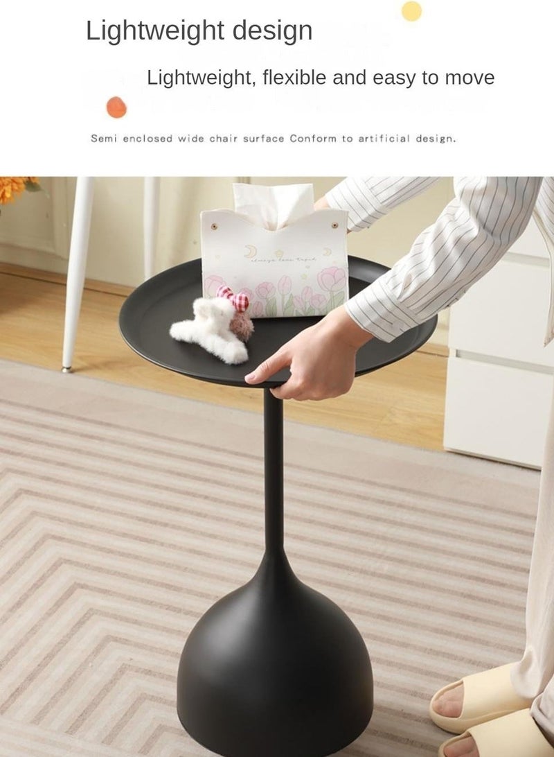 WALALLA Set of 2 Coffee Table, Nordic Sofa Side Decorative Small Space Living Room Bedroom Patio, Vintage Metal End Table, Metal Iron Outdoor Round Table Weather Resistant Anti-Rust Outdoor - Image 3