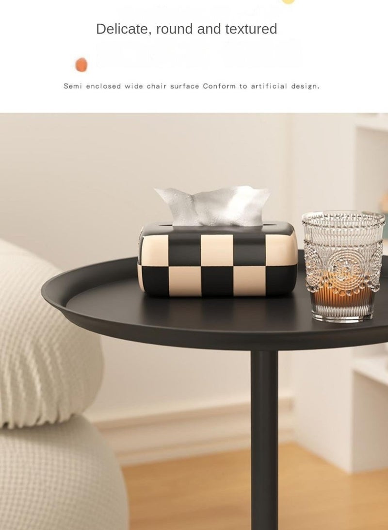 WALALLA Set of 2 Coffee Table, Nordic Sofa Side Decorative Small Space Living Room Bedroom Patio, Vintage Metal End Table, Metal Iron Outdoor Round Table Weather Resistant Anti-Rust Outdoor - Image 4