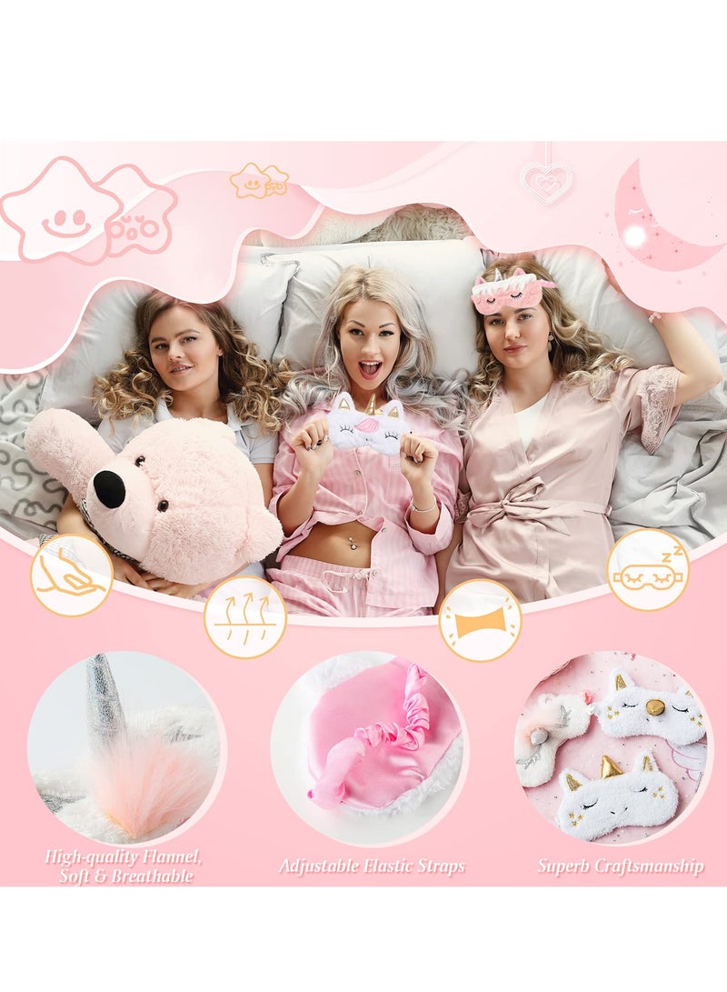 KASTWAVE Sleeping Eye Mask, Cute Soft Plush Unicorn Eye Mask, Funny Eye Mask Animal Design Sleeping Eye Mask for Women Kids Girls and Adults Travel Nap Night Sleep Use (6 Pack) - Image 3