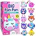EZCRA Kids Crafts Ages 48 10 Plush Pom Pom Unicorn and Animals AllinOne DIY Craft Set Felt Stickers Educational Creative Gift for Girls Boys - Image 3