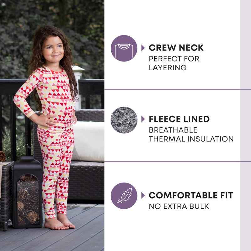 Rocky Thermal Underwear Kids Girls Thermal Underwear Set Long Johns kid Thermals Kid Base Layer kids thermals top bottom set, Ice Cream Design, Medium, Standard-185 GSM, THERMALS SET - Image 2