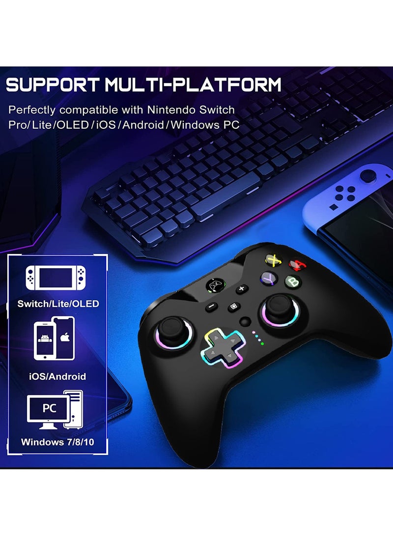 RGB Light Lightning Switch Pro Bluetooth Wireless Controller Gamepad Black Myth Android iOS Motion Sense One Click Wake Up