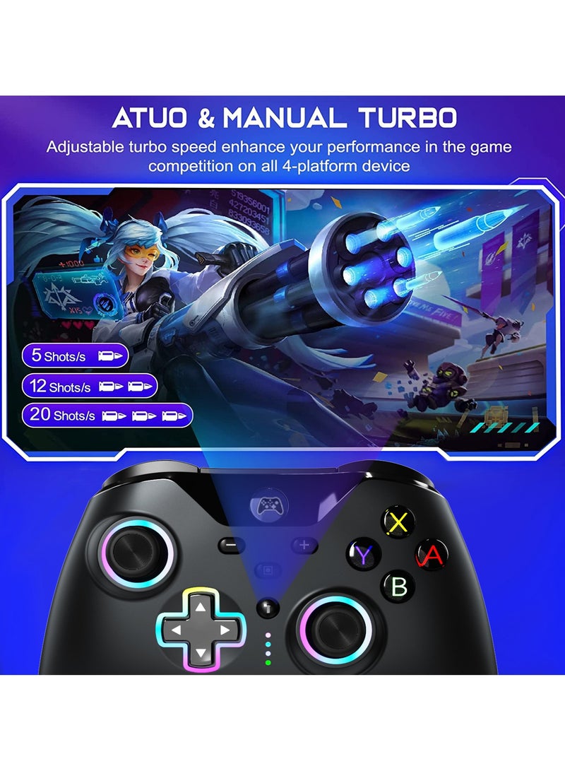 RGB Light Lightning Switch Pro Bluetooth Wireless Controller Gamepad Black Myth Android iOS Motion Sense One Click Wake Up